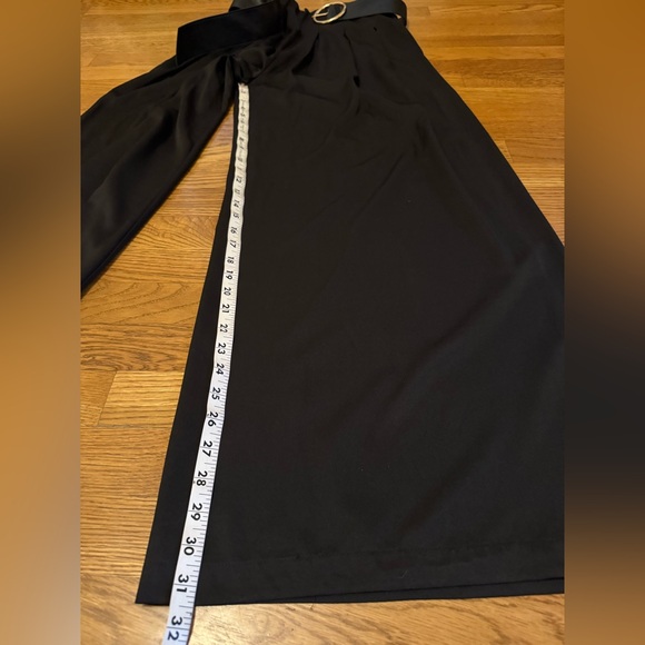 NWT Black high waisted belted Wide Leg trousers size M - Picture 11 of 13